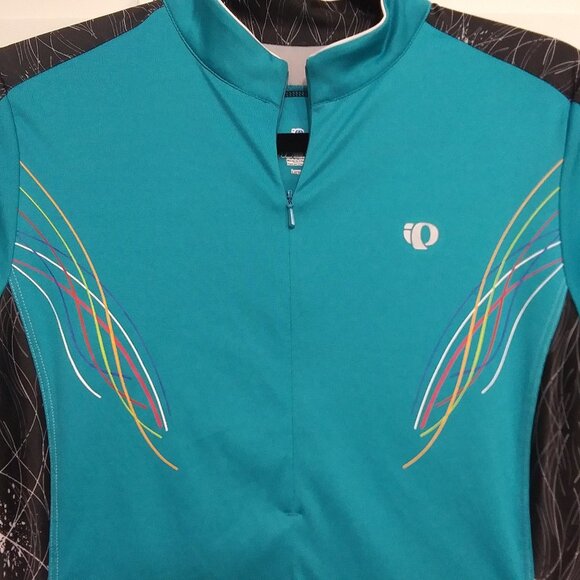 PEARL IZUMI Cycling Shirt 1/2 Zip Teal Green Womens Large - Picture 3 of 8